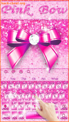 Diamond Pink Bow Keyboard Theme screenshot