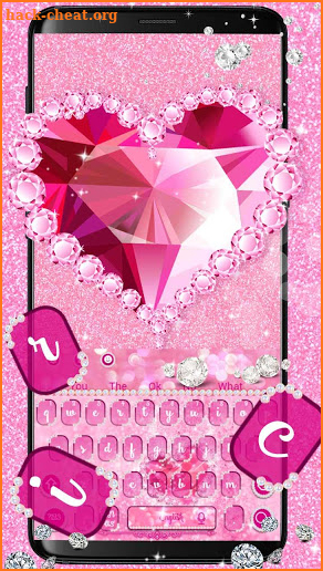 Diamond Pink Glitter Heart Keyboard screenshot