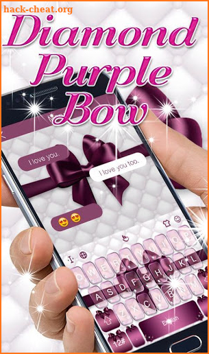 Diamond Purple Bow Keyboard Theme screenshot
