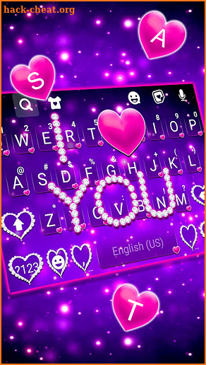 Diamond Purple Love Keyboard Background screenshot