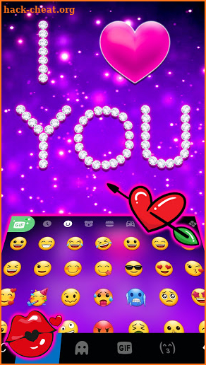 Diamond Purple Love Keyboard Background screenshot