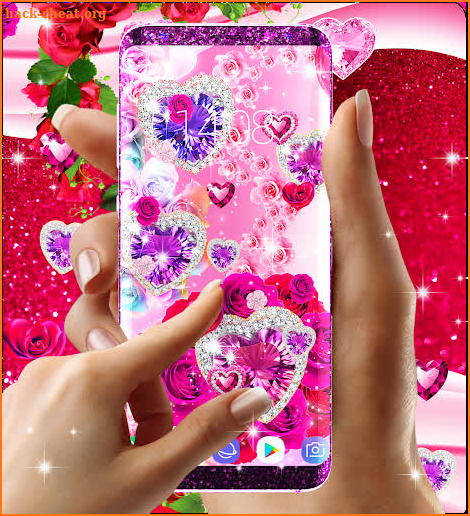 Diamond rose glitter live wallpaper screenshot
