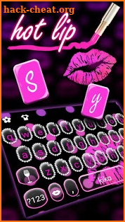 Diamond Sexy Pink Lip Keyboard Theme screenshot