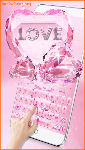 Diamond Sparkling heart Keyboard Theme screenshot
