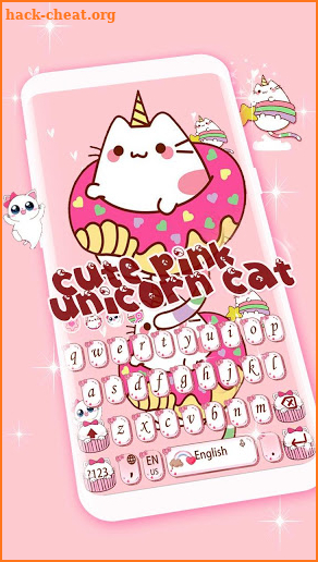Diamond Unicorn cat Keyboard Theme screenshot