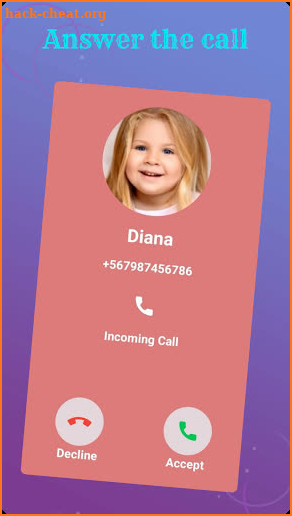Diana Fake call video stimulation screenshot