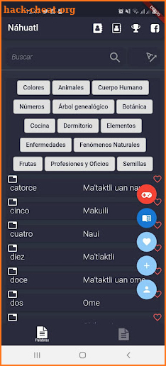 Diccionario Nahuatl screenshot