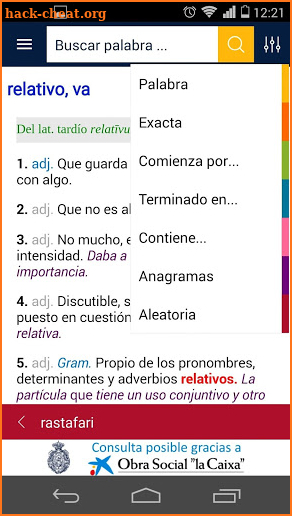 Diccionario RAE y ASALE (DLE) screenshot