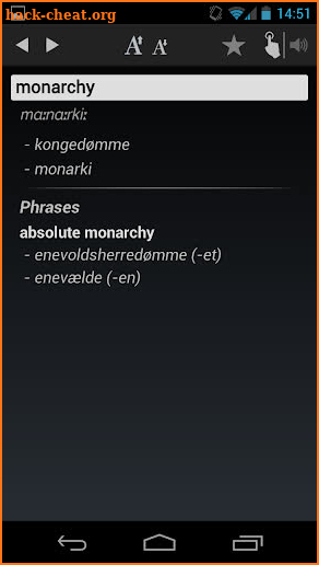 Dictionary Danish English screenshot