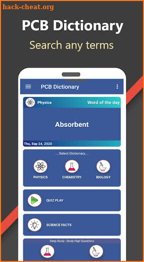 Dictionary PCB [Phy-Che-Bio] screenshot