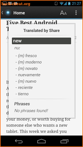 Dictionary Spanish English screenshot