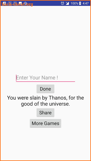 Did Thanos Kill Me screenshot