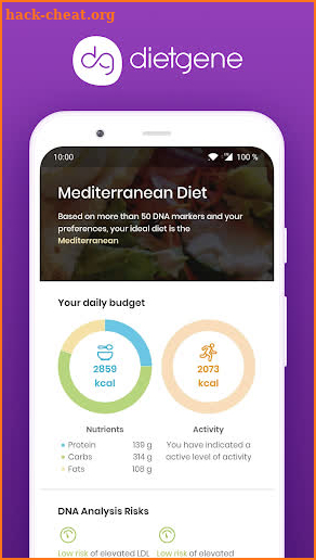 dietgene - DNA Testing, Diet, Recipes & Health App screenshot