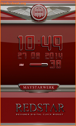 Digi Clock Widget Red Star screenshot