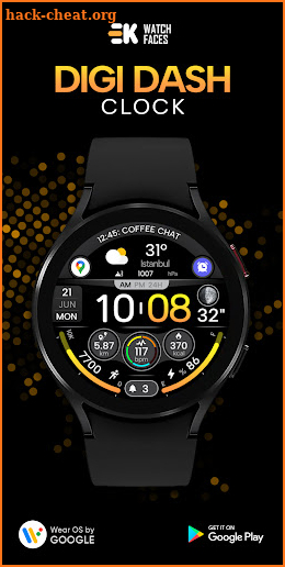 Digi Dash Clock - Watch Face screenshot