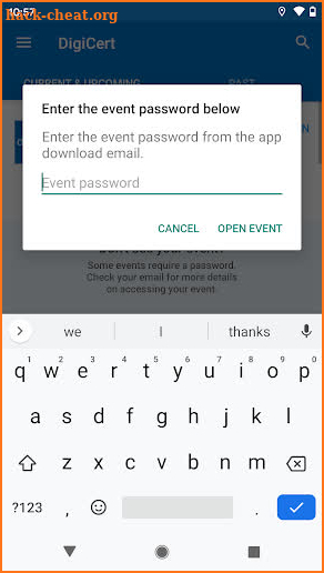 DigiCert Events screenshot