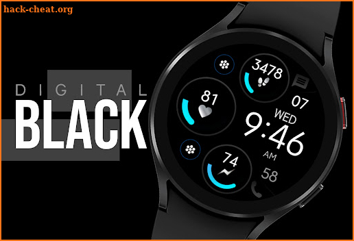 Digital Black Watch Face screenshot