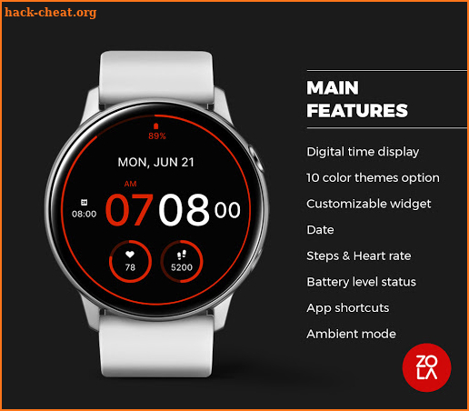 Digital Black Watch Face screenshot