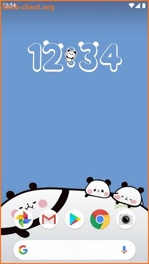 Digital Clock Widget Mochimochi Panda screenshot