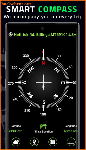 Digital Compass for Android: GPS map 2020 screenshot