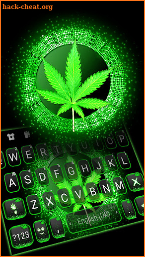 Digital Glow Weed Keyboard Background screenshot