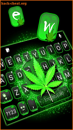 Digital Glow Weed Keyboard Background screenshot
