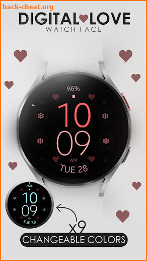 Digital Love watch face screenshot