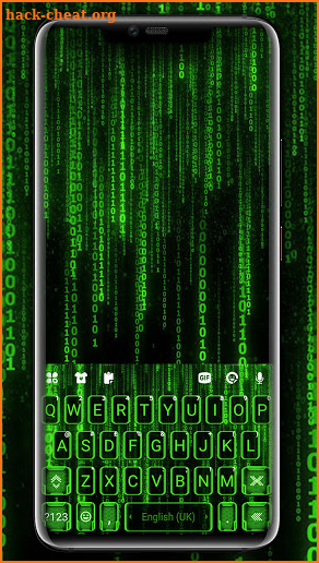 Digital Neon Matrix Keyboard Background screenshot