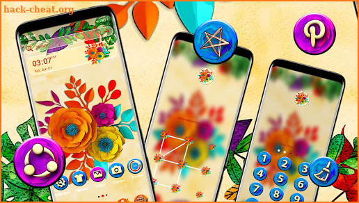 Digital Paper Flower Theme screenshot