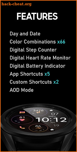 Digital Rainbow Watch Face screenshot