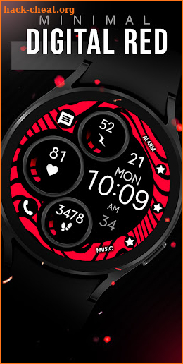 Digital Red Watch Face screenshot
