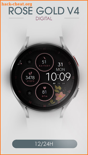 Digital Rose Gold 4 Watch Face screenshot