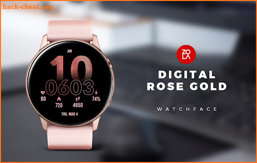 Digital Rose Gold Watch Face screenshot