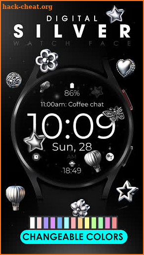 Digital Silver Watch Face screenshot