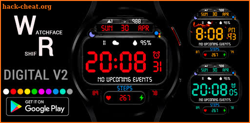 Digital V2 Watch Face Wear OS screenshot