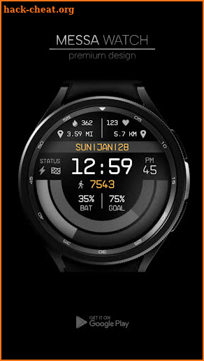 Digital Watch Face Pro Black screenshot