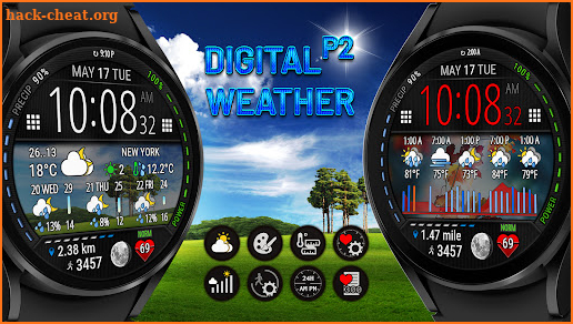 Digital Weather Watch face P2 screenshot