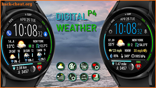 Digital Weather Watch face P4 screenshot