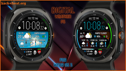 Digital Weather Watch face P5 screenshot