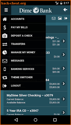 Dime Bank Mobile Banking screenshot