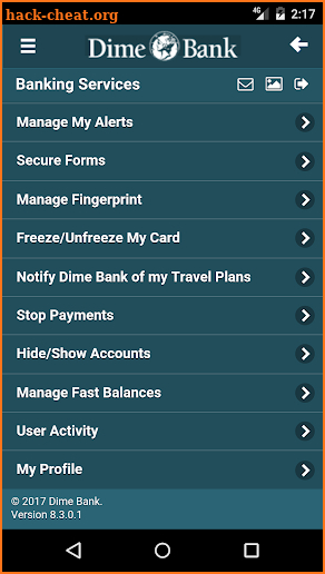 Dime Bank Mobile Banking screenshot