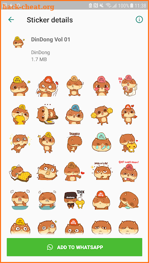 DinDong WhatsApp sticker screenshot