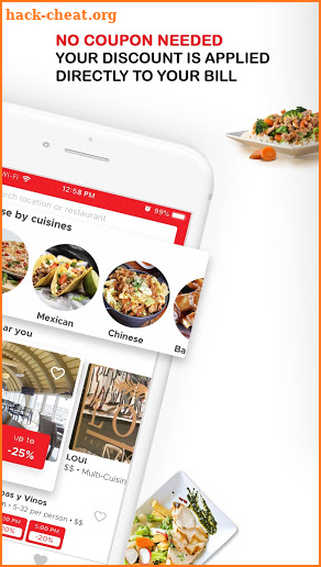 Dinely: Restaurant Discounts without a Coupon! screenshot