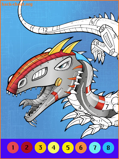 Dino Robot Coloring By Numbers screenshot