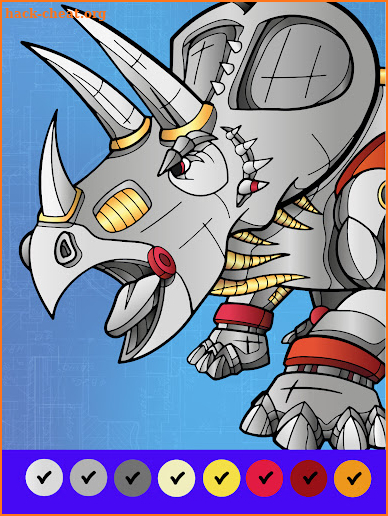 Dino Robot Coloring By Numbers screenshot