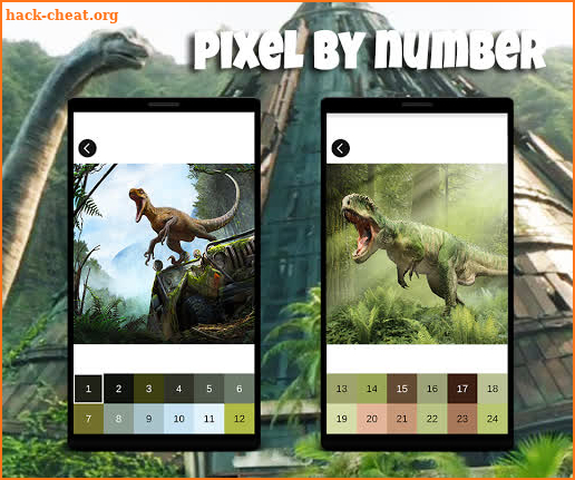 Dinosaur Color By Number Jurassic Pixel Art screenshot