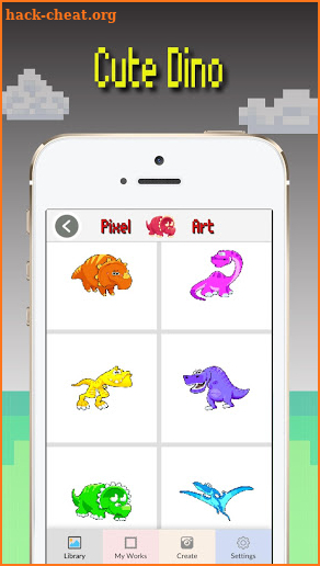 Dinosaur Color Pixel Art : Dino Coloring Game screenshot