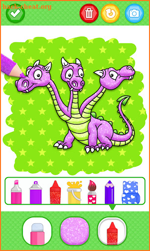 Dinosaur Glitter Coloring Page screenshot