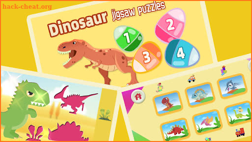 Dinosaur jigsaw puzzles & drawing games for kids screenshot