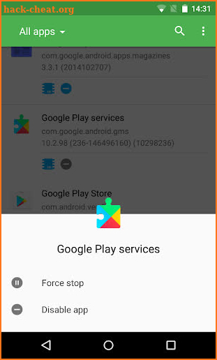 Disable Application [ROOT] screenshot